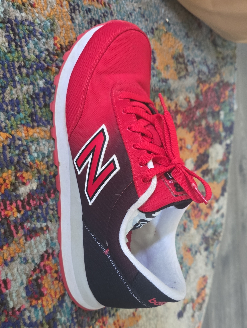 New Balance Red and Black Athletic Shoes